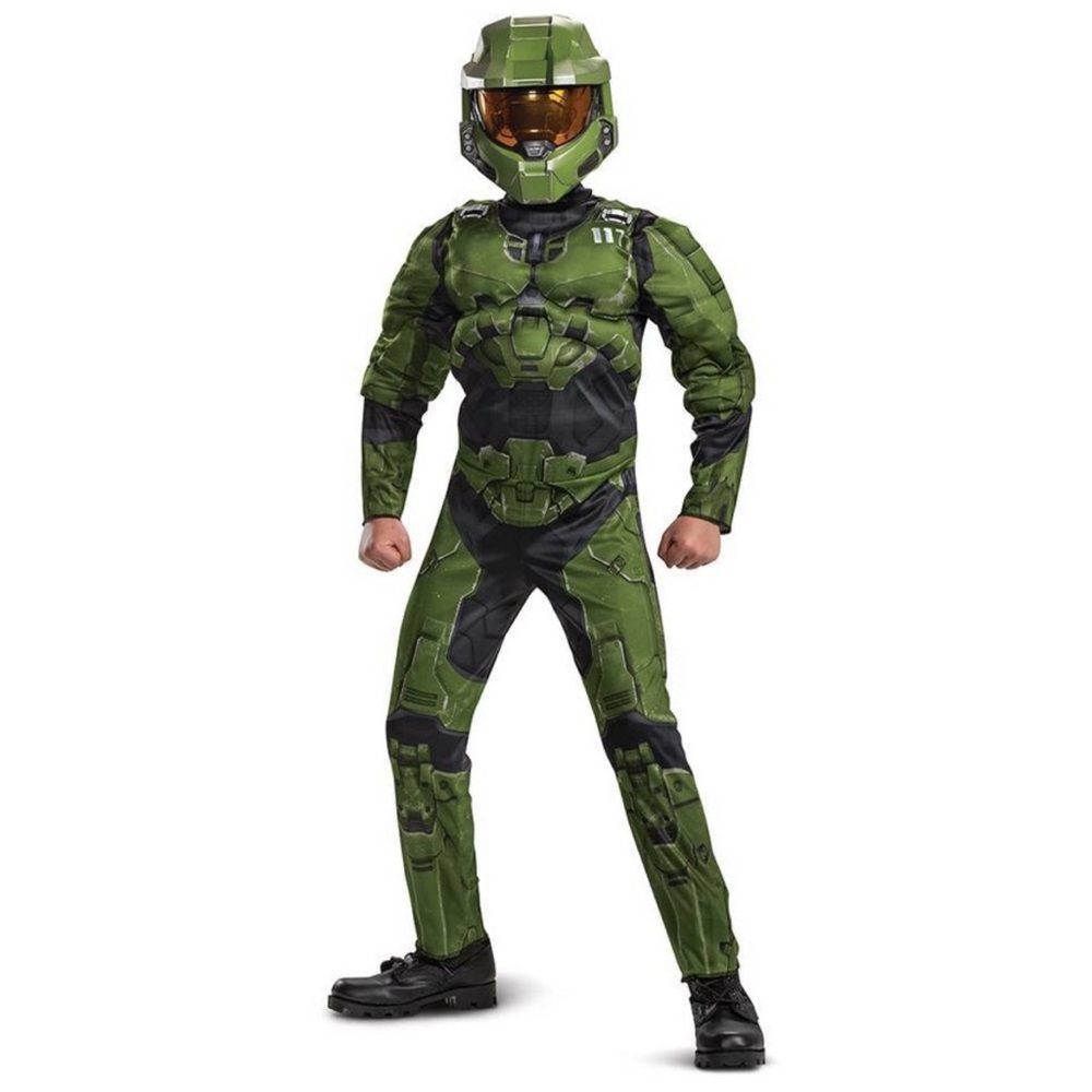 Halo Green and Black Master Chief Kids Superhero Costume